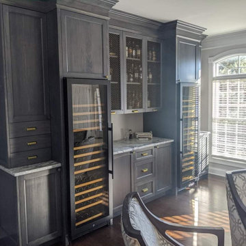 Dry bar with metal accents