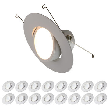 5/6" Premium LED Adjustable Recessed Downlights, Dimmable, Warm White 3000k, Cas