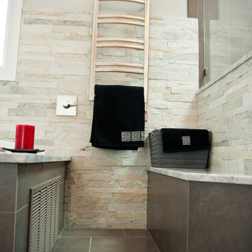 A Spa-styled, contemporary master bathroom