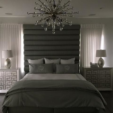 A transitional style bedroom