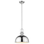 Z-Lite - Z-Lite 725P12-CH Melange 1 Light Pendant in Chrome - Add instant elevation to a clean, contemporary space with the sleek silhouette of this hanging ceiling light. Elongated lines marry a smooth shade in a bright chrome finish.