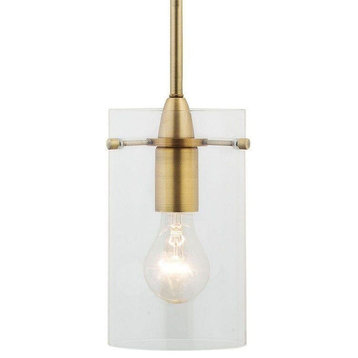 Effimero 1-Light Stem Hung Pendant Lamp, Satin Brass
