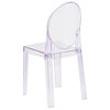 Ghost Chair, Transparent Crystal With Oval Back