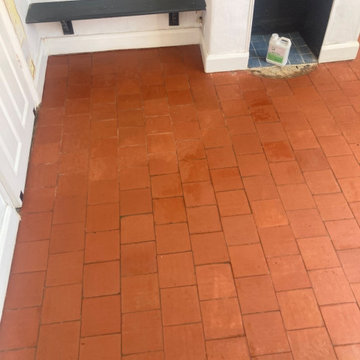 Cement Screed Covered Quarry Tiled Floor Restoration in Cranleigh