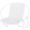 Janice Modern Outdoor Iron Chat Set With Side Table, Matte White