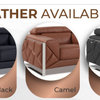 Trento Genuine Italian Leather Modern 3-Piece Set, Light Blue