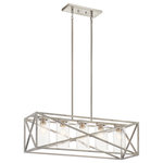 Kichler - Moorgate 5-Light Rustic Chandelier in Distressed Antique White - This 5-light linear chandelier from Kichler is a part of the Moorgate collection and comes in a distressed antique white finish. It measures 12" wide x 13" high. Uses five standard bulbs up to 75W watts each. This light would look best in the dining room. For indoor use.  This light requires 5 , 75W Watt Bulbs (Not Included) UL Certified.