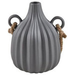 Elk Home - Elk Home H0017-9141 Harding - 7.87 Inch Small Vase - The Harding Vase has a deeply ridged surface and gHarding 7.87 Inch Sm Gray/Natural *UL Approved: YES Energy Star Qualified: n/a ADA Certified: n/a  *Number of Lights:   *Bulb Included:No *Bulb Type:No *Finish Type:Gray