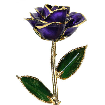 Real Rose Dipped, 24k Gold and Preserved, Lacquer, Purple