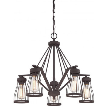 Brooklyn 5 Light Chandelier with Bronze Finish