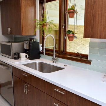 Contemporary Walnut Kitchen. Dura Supreme Cabinetry