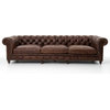 Club Chesterfield Tufted Brown Leather Sofa - 118W
