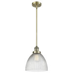 Innovations Lighting - 1-Light Seneca Falls 10" Pendant, Antique Brass - One of our largest and original collections, the Franklin Restoration is made up of a vast selection of heavy metal finishes and a large array of metal and glass shades that bring a touch of industrial into your home.