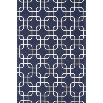 Loloi Rugs Geo Collection Navy and Ivory, 2'3"x3'9"