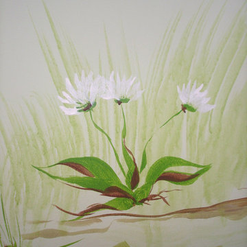 Custom Mural. Baby Room. Farm, fields and wild flowers theme.