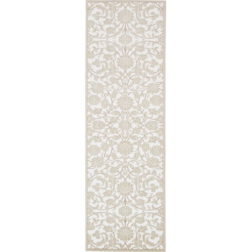 Country and Floral Keystone 3'x9'10" Runner Cloud Area Rug