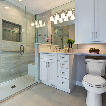 Tiny Master Bath Transformed With Enlarged Shower by Anna Lehner