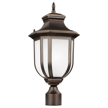 One Light Outdoor Post Lantern-Antique Bronze Finish-Incandescent Lamping Type