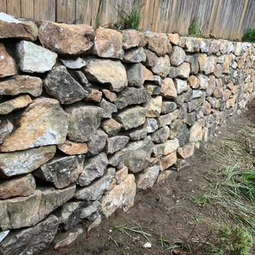 Large Bolder Granite Stone Retaining Wall in Chevy Chase MD