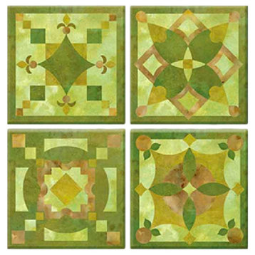Knot Garden Peel and Stick Tiles, 4-Piece Set