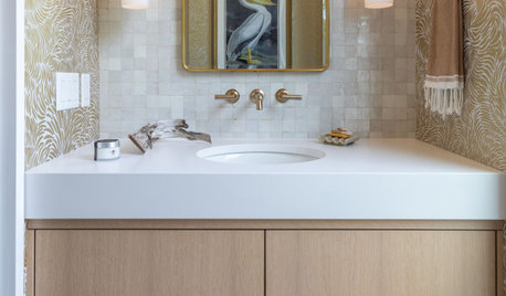 10 Bathrooms With Thick Vanity Countertops