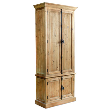40" Wide Reclaimed Pine Linen Cabinet Natural
