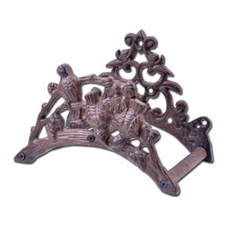 Import Wholesales - Cast Iron Garden Hose Holder, Birds On Branch, 9" Wide - Garden Hose Reels