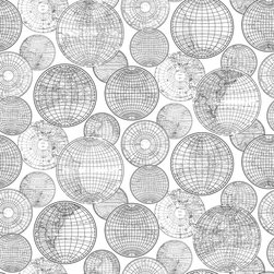 Globes Gathering, Black and White - Wallpaper