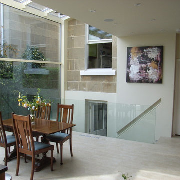 glass extension above basement conversion