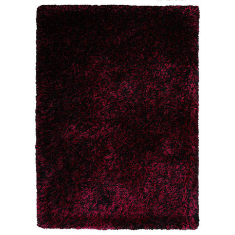 HAND TUFTED SHAG POLYESTER ECO-FRIENDLY AREA RUGS- Violet Black Color, Solid