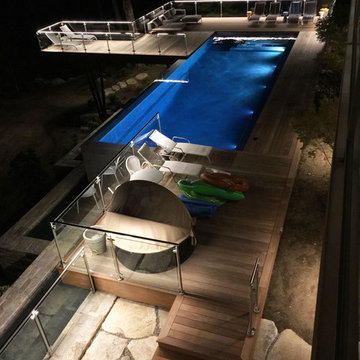 contemporary two sided vanishing edge pool + catch pools