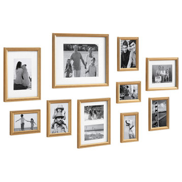 Adlynn Glam Wall Picture Frame Set, Gold 10 Piece