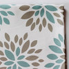 Dahlia Organic Pillow Cover, Light Teal/Khaki/Natural, 18x18
