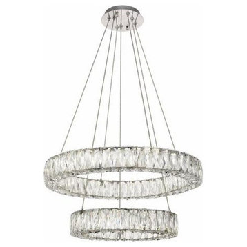 Monroe Integrated LED Chip Light Chandelier in Chrome & Clear Royal Cut Crystal