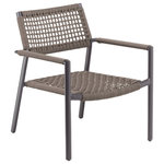 Oxford Garden - Eiland Club Chair, Carbon, Composite Cord Mocha, No Cushions, Single - With a subtle, sophisticated look, the Eiland Club Chair will complement a variety of spaces. Ideally suited for outdoor applications, this low-maintenance, durable chair features welded construction, durable yet lightweight powder-coated aluminum, and PVC-coated polyester composite cord. The open weave makes for an extremely comfortable seat and allows air to flow through, creating a lightweight seating solution that stays put in the windiest of conditions. Ideally suited for commercial applications, this versatile club chair is the perfect complement to any outdoor and conveniently stacks for easy storage. Add to your comfort and relaxation by pairing with a coordinating Eiland Pepper Club Chair Cushion.