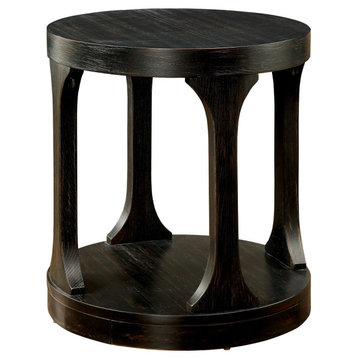 Antique Black Wooden End Table