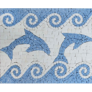 Mosaic Accent, Dolphins Daze, 10"x12"
