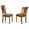 Plainville Chair With Cushion Seat Saddle Brown Finish Set of 2