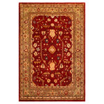 Bareens Designer Rugs - Boho Chic Ziegler Adeline Red Green Hand-Knotted Wool Rug - 8'0'' x 9'10'' - Enhance the ambiance of your home with this magnificent Persian-influenced Turkish hand-knotted rug made by skilled artisans capable of creating the most exceptional vegetable dyes and hand-spun wool. This exquisite handmade rug is a one-of-a-kind Peshawar Kafkaz, otherwise identified as Chobi, Chobi Peshawar, Oushak, or Ziegler rug. These handmade rugs are crafted in Pakistan utilizing superior-quality wool imported from Australia, New Zealand, and Korea in two types of weaves: the Persian weave and the Mori weave. This rug is meticulously crafted by hand using the finest natural vegetable dyes extracted from local plants. The artisans use a blend of hand-spun local and fine merino wool, resulting in a rug with a compelling texture, higher lanolin content, and longer staple. The artisans occasionally incorporate natural or artificial silk into the pile to enhance specific motifs. The finished product is an awe-inspiring execution of flawless design and an understated palette that exudes elegance.
