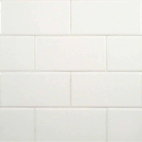 Subway Glossy Ceramic Tile, White, 50 Sq. ft., 3"x6"