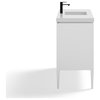 Celios Bathroom Vanity, White With Black Trim, 48", Single Sink, Freestanding
