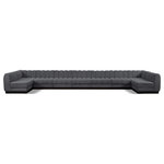 Meridian Furniture - Quinn Chenille Upholstered U-Shaped Modular Sectional, Grey, 9-Piece: 7 Armless Chair, 2 Corner Chair - The Quinn Modular Sectional is a stunning piece crafted in a rich and luxurious grey chenille fabric. Its awe-inspiring design and exceptional quality make it a perfect addition to any space, whether it's a living room, bedroom, or office. The sectional's plush cushioning and sturdy frame provide both comfort and durability, ensuring that it will be a favorite for years to come. Whether you're looking for a statement piece or simply a comfortable seating option, the Quinn sectional is an excellent choice.