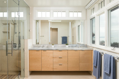 Beach style bathroom photo in San Diego