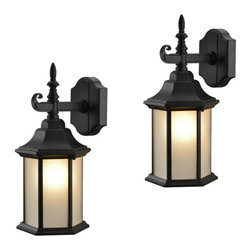 Hardware House - Black Outdoor Patio Exterior Light Fixtures, Set of 2, 19-2057 - Outdoor Wall Lights And Sconces