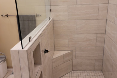 updating a master bathroom.