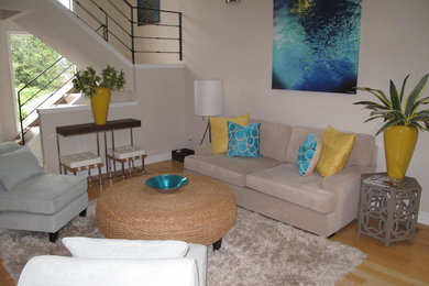 Living room - modern living room idea in Portland