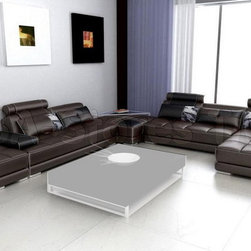 Phantom Brown Bonded Leather Sectional Sofa - Sectional Sofas