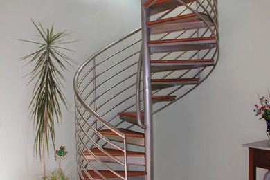 This is an example of a contemporary spiral staircase in Seattle.