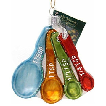 Old World Christmas Measuring Spoons Glass Blown Ornament