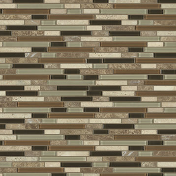 Shaw CS35X Awesome Mix Linear Mosaic - 11-15/16" x 11-15/16" - Bamboo